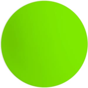 A bright green lacrosse ball with a smooth surface and circular shape. It features branding on one side.