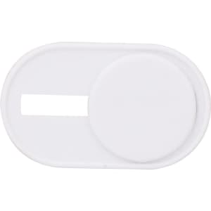 A white mini webcam cover with a sliding mechanism, designed for privacy protection. It features a simple oval shape.