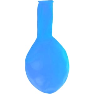 A blue 30cm balloon. The balloon is round with a tied end and has a glossy finish.