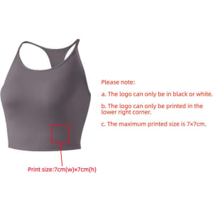 A grey women's seamless thin-strap racerback LYCRA yoga bra tank with a logo on the lower right corner.