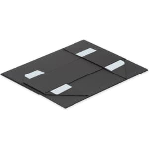 A black foldable magnetic wine box designed to hold a single bottle. Features a simple, sleek design with a logo.
