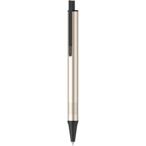 A gold and black pen designed to resemble a sword, featuring a clip for easy attachment.