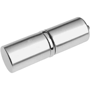 A silver lip balm flash drive with a cylindrical design. It features a simple, sleek finish.