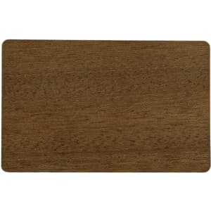 A rectangular bamboo business card in a natural brown colour with a smooth finish. It features a logo.