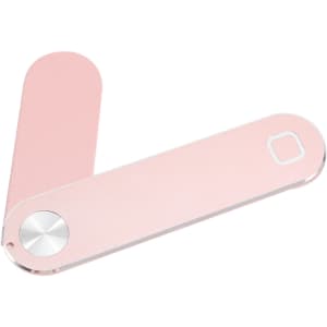 A pink Laptop Extension Arm with a sleek design and a circular connector. It features a minimalist style and silver accents.