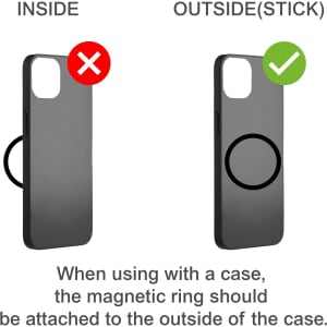 A drink bottle in stainless steel with a magnetic phone holder, featuring a sleek design and a logo.