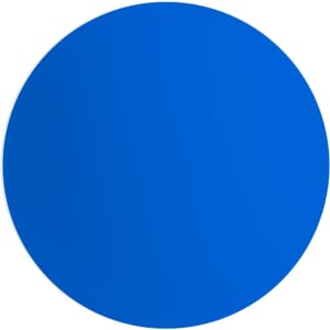 A blue lacrosse ball featuring a smooth surface and a logo.