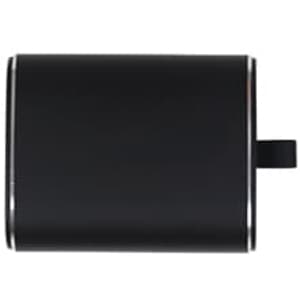 A pair of black Slide Metal True Wireless Earbuds with a compact charging case, featuring a logo.
