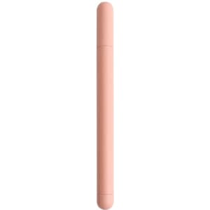 A pink ECO straw set with a slim design, featuring a cap for storage and a logo visible on the surface.