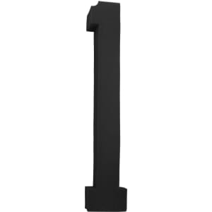 A black sponge noodle-shaped drink stirrer, featuring a solid, streamlined design. It has a slight curve at the top.