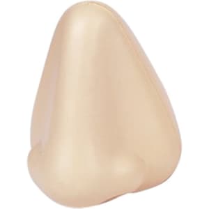 A large, beige stress reliever shaped like a nose, designed for fun and stress relief. It features a simple design.