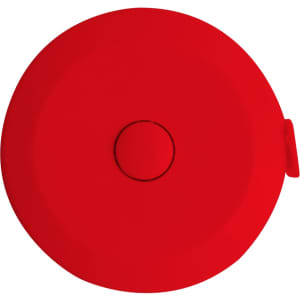 A 1.5m round tape measure in vibrant red, featuring a button and a small loop for attaching to keyrings.