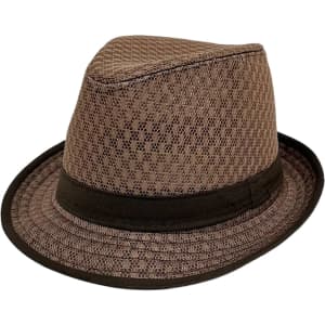 A breathable mesh top hat in brown, featuring a dark band around the base. It has a stylish, modern design.