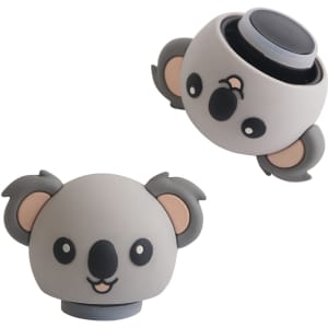 A drink bottle with a grey koala head design, featuring a removable lid and a smooth body. It has a logo on the side.