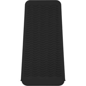A heat-resistant silicone mat pouch in black with a textured wavy design. Features a logo.