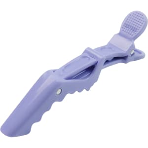 A purple anti-slip positioning alligator clip with a textured grip and a spring-loaded design.