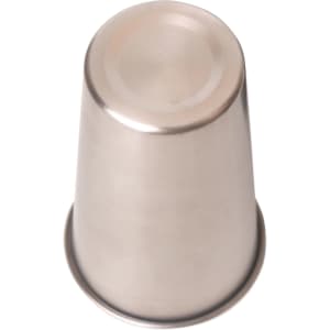 A stainless steel cup with a polished finish, featuring a small logo and measuring 500ml in capacity.