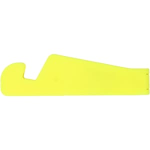 A bright yellow V-shaped phone and tablet stand, designed for stability and support. Features a simple design.