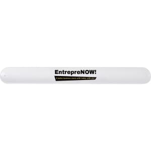 A white silicone slap band featuring a branding logo. Suitable for exhibitions and events.