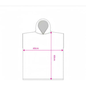 A double-sided fleece hooded change towel, featuring a simple design with measurements of 60cm by 60cm.