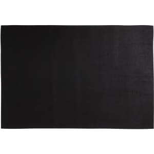 A black diatomite mat with a smooth surface, ideal for office flooring. Features a logo.