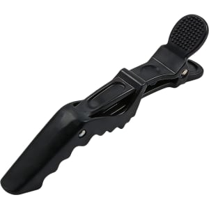 A black anti-slip positioning alligator clip with a textured grip and a secure closure mechanism.