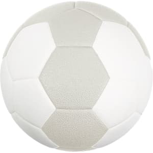 A thermal bonded handball in grey and white, featuring a textured surface and a logo.
