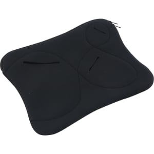 A black Multi Pouch Laptop Bag with a sleek design, featuring various compartments and a logo.