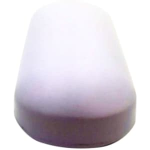 A white oval-shaped stress reliever with a smooth surface and a subtle gradient at the bottom.