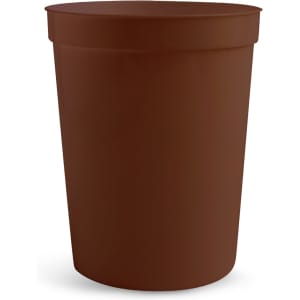 A drinkware item, this 473ml plastic stadium cup is brown and features a simple design with no visible branding.