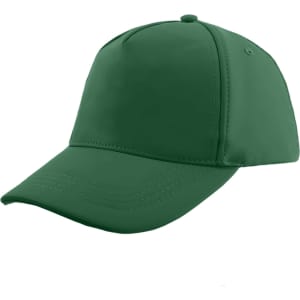 A green PU leather baseball cap with a curved brim and stitched detailing. It features a branding logo.