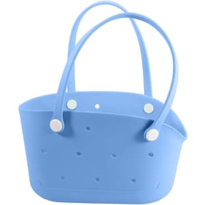 A blue EVA holes pet bag with two handles and small drainage holes. The bag has a simple, modern design.