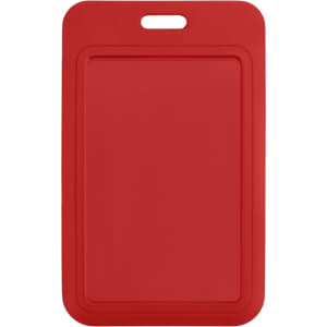 A red ABS single side ID card holder with a top handle and a simple, flat design.
