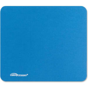 A blue natural rubber mouse mat featuring a simple design and a branding logo in one corner.