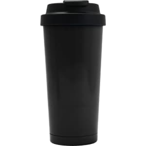 A drink bottle in matte black stainless steel with a secure lid and brands logo. Capacity is 400ML.
