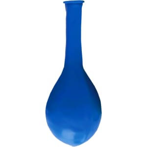 A blue 30cm balloon with a tapered neck, featuring a smooth surface and a round body.