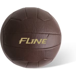 A brown vintage soccer ball featuring textured details and a logo on its surface. Suitable for leisure and outdoor activities.