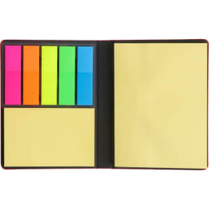 A PU Sticky Notes Memo Holder featuring various coloured sticky notes and a section for additional notes.