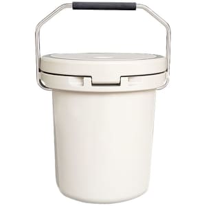 A 15L white ice bucket with a secure lid and a metal handle. It features a simple, sleek design.
