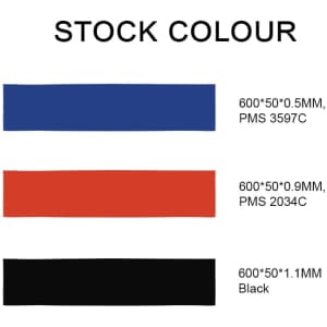 Three resistance bands in blue, red, and black with varying sizes and thicknesses displayed on a white background.