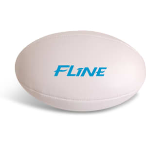 A promotional AFL ball in white with a blue logo, designed for leisure and outdoor sports activities.