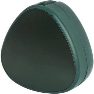 A green 3-in-1 retractable portable charging cable, featuring a rounded triangular design. It has a simple branding logo.