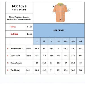 A men's polyester spandex Cuban collar shirt in orange with a basic cut. Features a logo on the design.