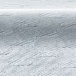 A close-up of a breathable white fabric with a textured surface, suitable for sports uniforms.