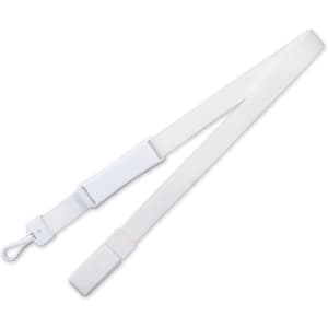 A white magnetic clip lanyard with a flash drive attached, featuring a sleek and simple design.