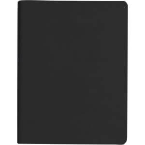 A black PU sticky notes memo holder with a sleek, minimalist design. Features a smooth finish and includes a logo.