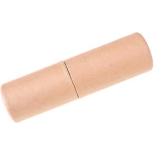 A tan Eco Flash drive with a cylindrical design, featuring a logo on its surface.