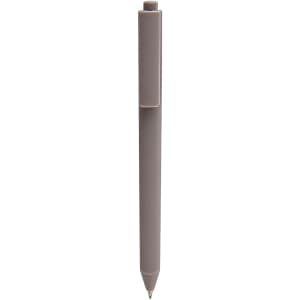 A triangular grip pen in a muted brown colour with a clip, featuring a streamlined design.