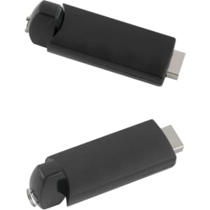 A black Gyro USB flash drive with a sleek design, featuring a circular end and a USB connector. It has a logo.