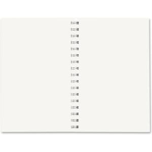 A5 full colour wiro binding notebook with blank pages and a spiral binding. It features a neutral colour design.